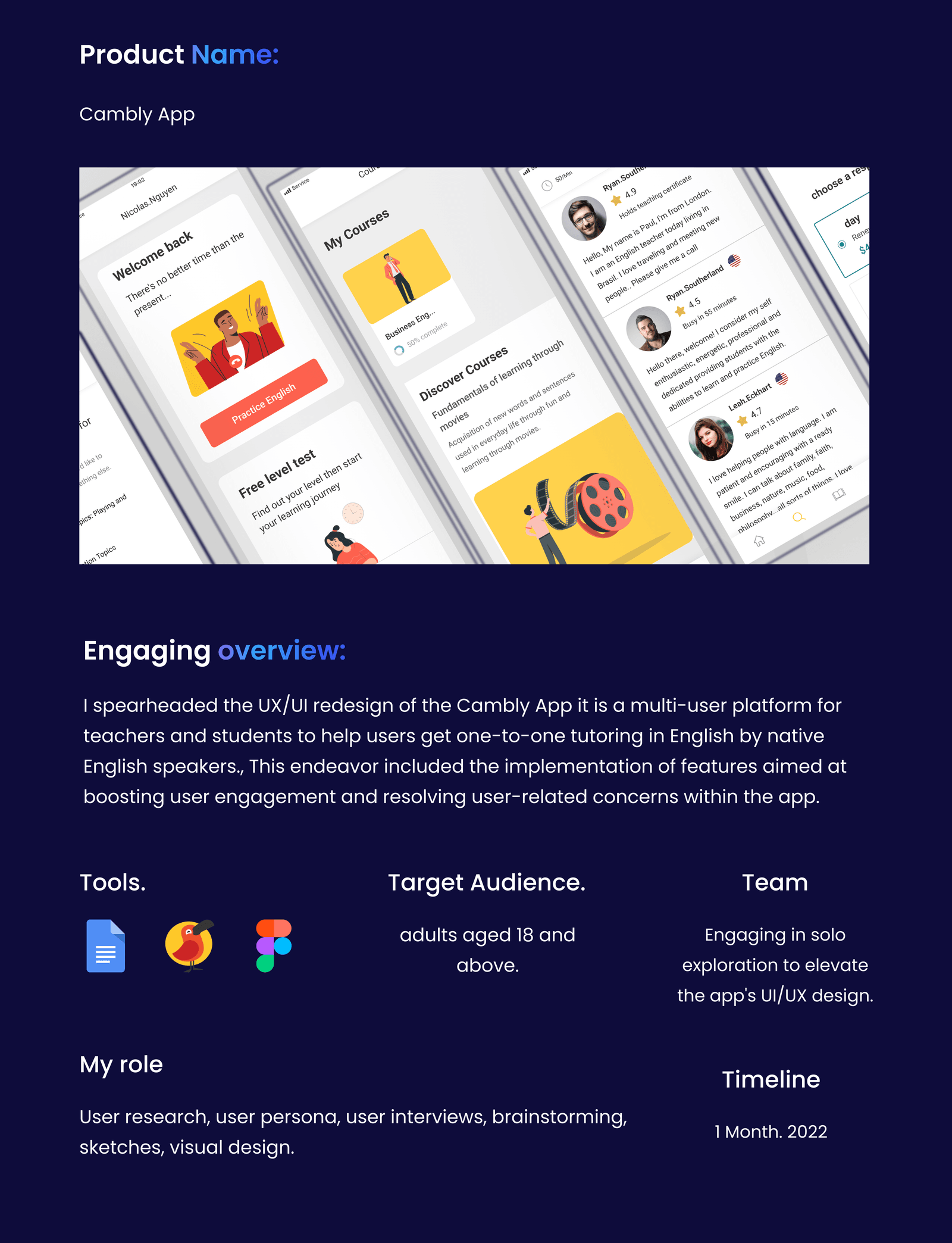 Project Overview - Cambly App